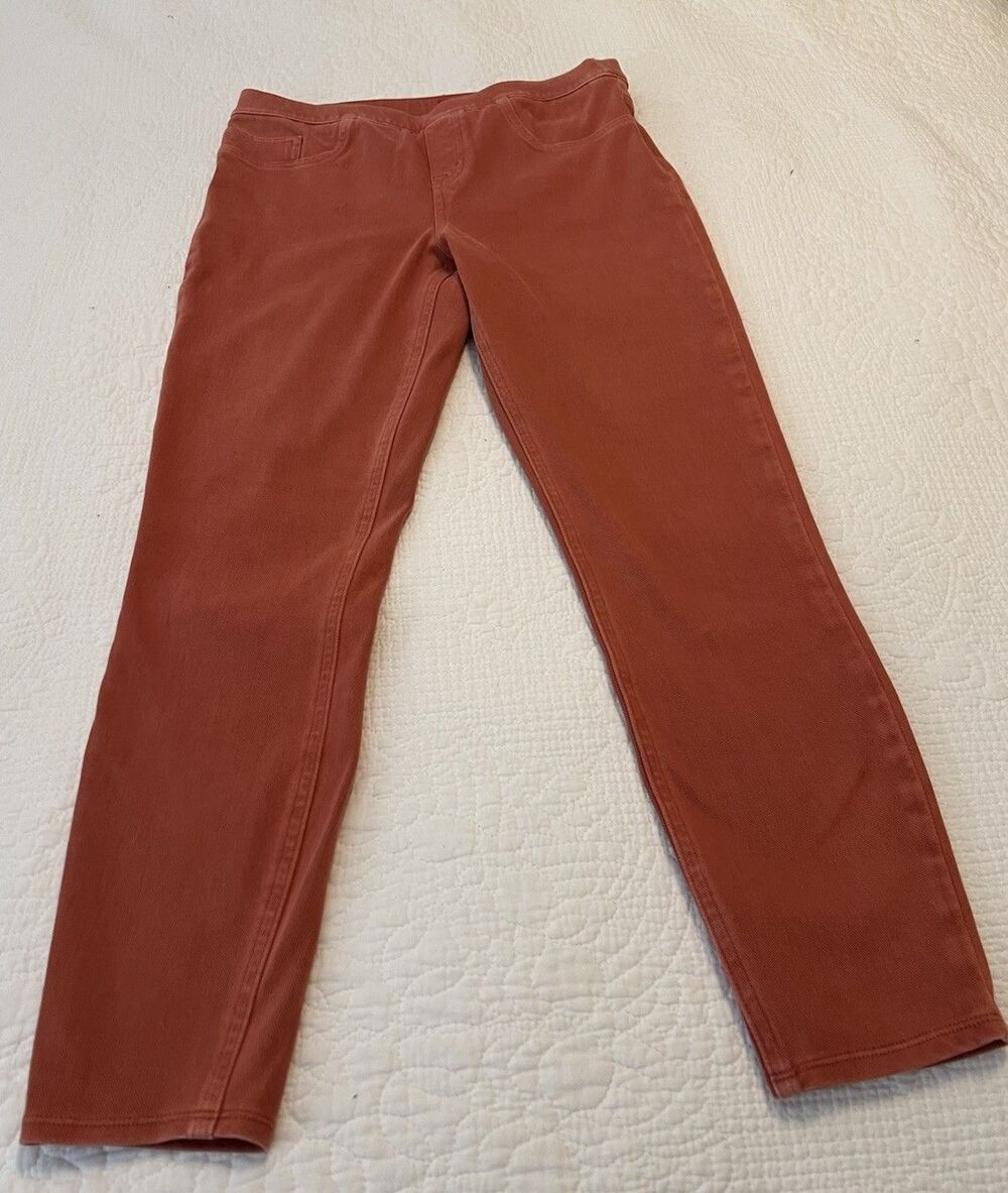SPANX Women’s Orange/coral Skinny Pull-On Pants M  Stretch Classic